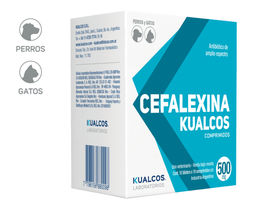 [943] CEFALEXINA Kualcos 500 mg x 100 Comprimidos
