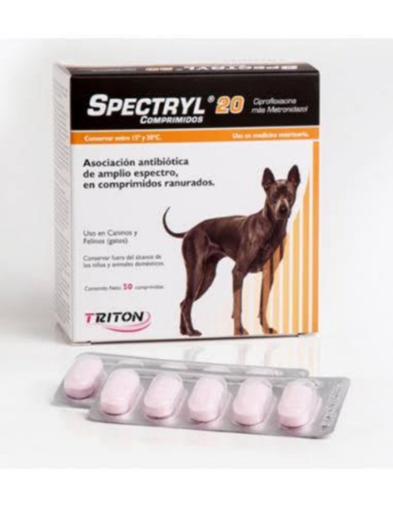SPECTRYL 20 (Cipro+Metro) x 50 comprimidos