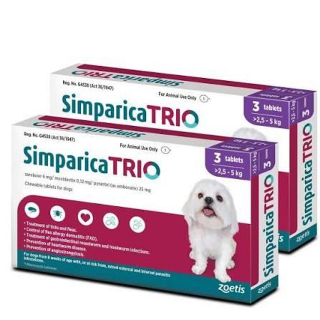 SIMPARICA Trio 2,6-5 kg x 1 comprimido (Purple)